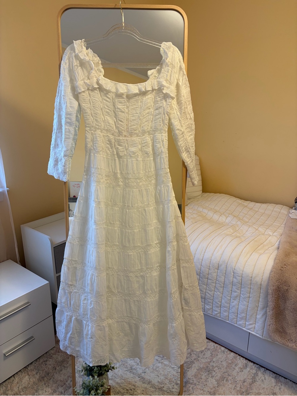 DOEN Anneliese dress Salt XS NWT White Lace Prairie Maxi Dress